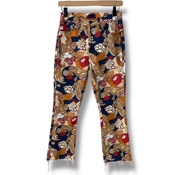 MOTHER Jeans The Hustler Ankle Fray Flowers in Her Hair Multicolor Size 27 - Picture 2 of 16